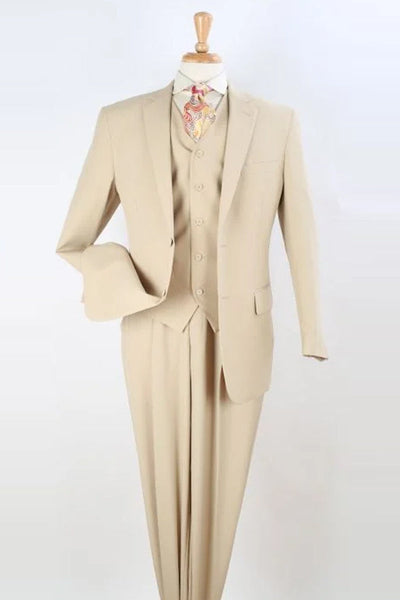 Apollo King Tan Vested Suit - Classic Fit Two-Button