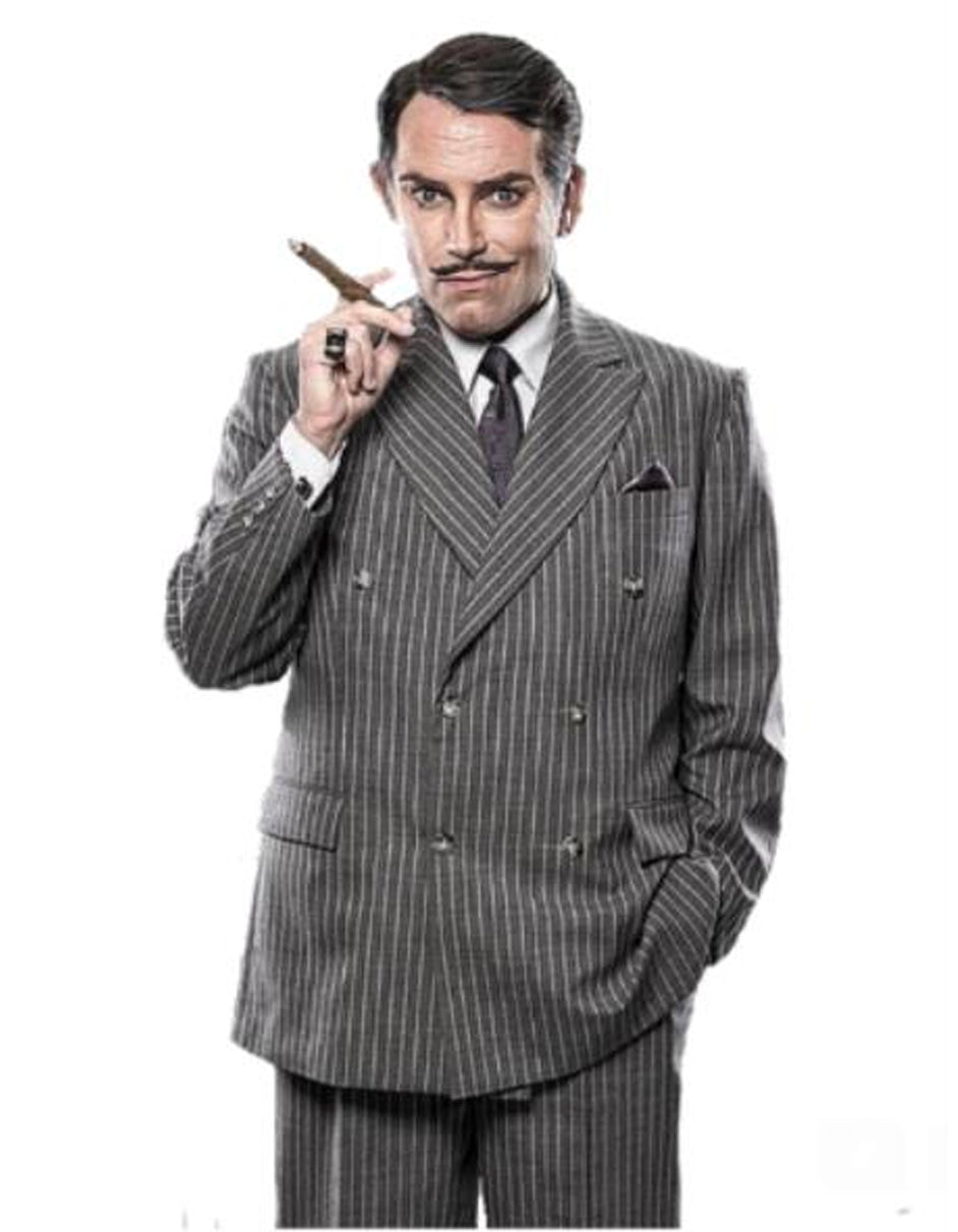 Gomez Addams Charcoal Pinstripe Costume Suit