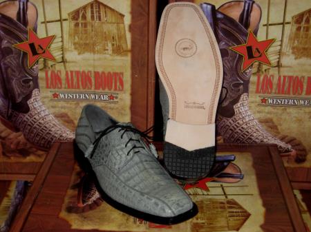 Men's Genuine Authentic Gray caiman ~ World Best Alligator ~ Gator Skin Crocodile ~ World Best Alligator ~ Gator Skin Dress Shoe