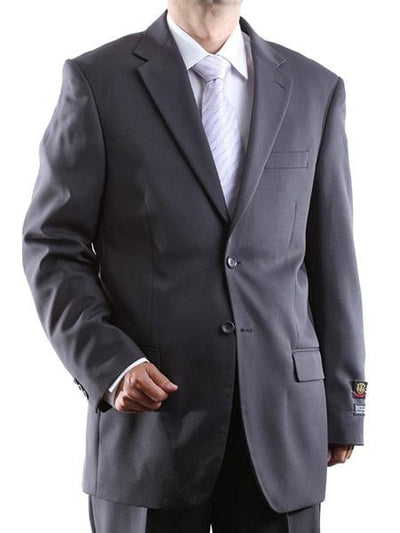 Bolzano Men's Two Button 100% Polyester Suit With Pleated Pant