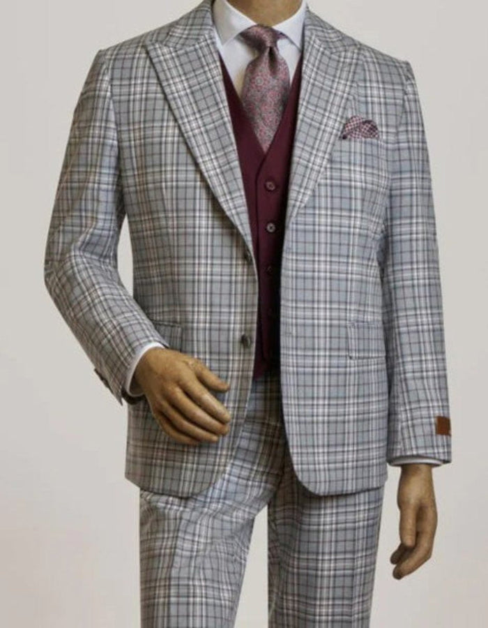 Modern Fit Gray Two Button Designer Suit