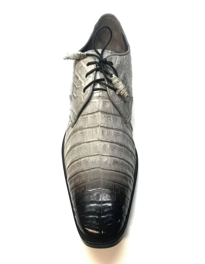 Los Altos Gray Crocodile Lace Up Dress Shoes