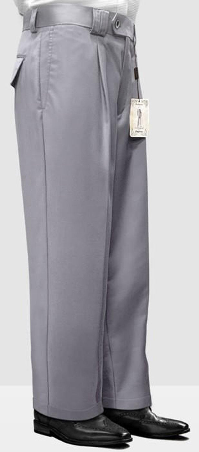 Men's Grey Wool Wide Leg Trousers