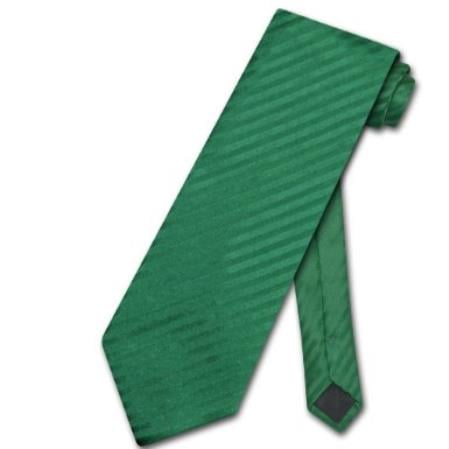 Emerald Green Vertical Stripes Men's Neck Tie - Men's Neck Ties - Mens Dress Tie - Trendy Mens Ties