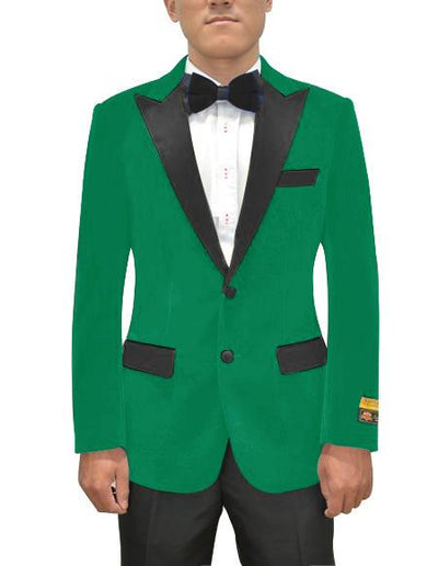 Men's Green Two Button Blazer - Single Breasted