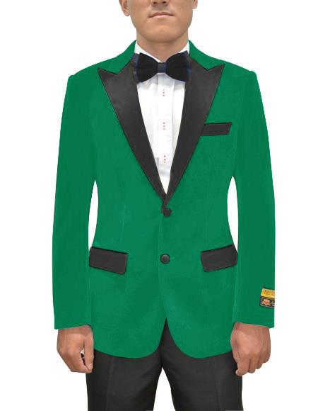 Men's Green Two Button Blazer - Single Breasted
