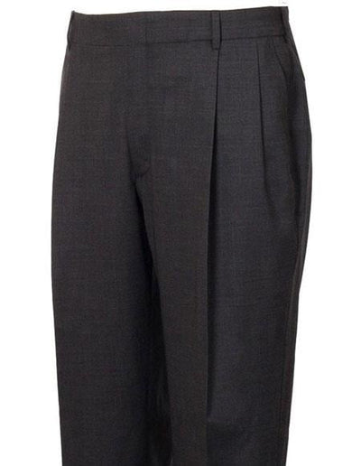 Men's Stylish Pleated Grey Atticus Classic Fit Wool Pant unhemmed unfinished bottom