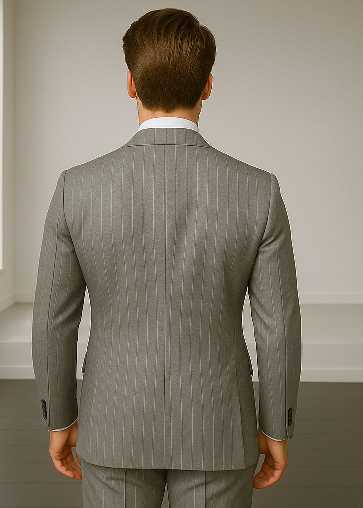 Italian Wool Double Breasted Pinstripe Suit