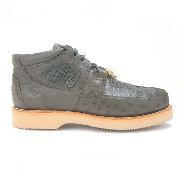 Los Altos Grey Caiman & Ostrich Sneaker