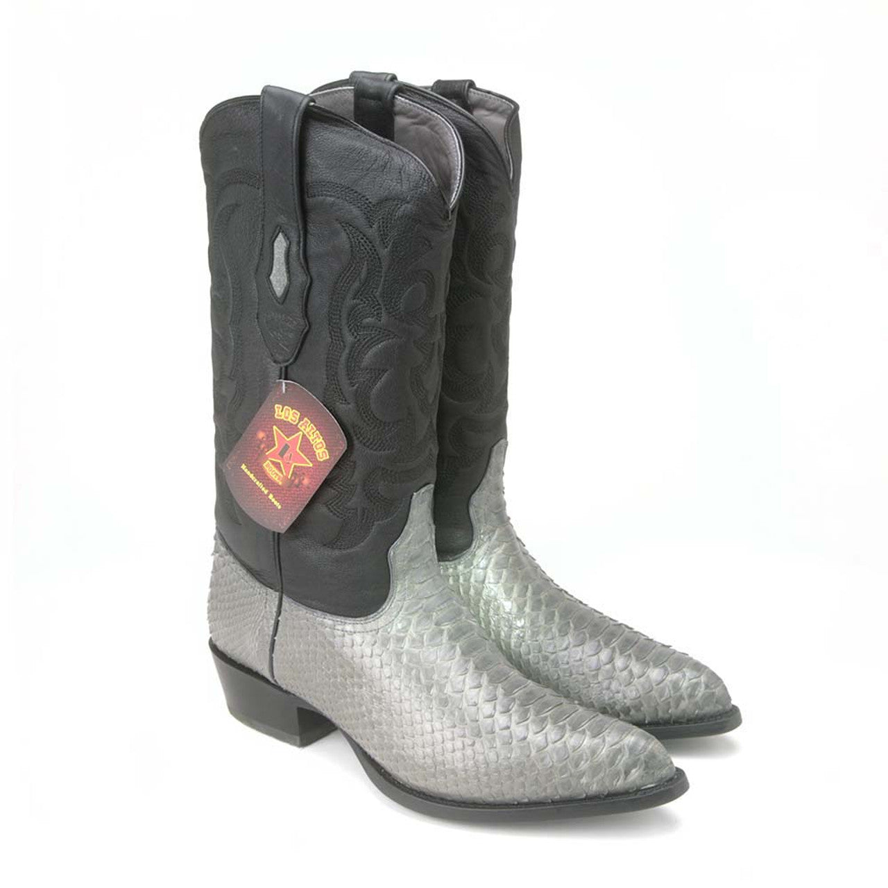 Los Altos Grey J-Toe Python Boots