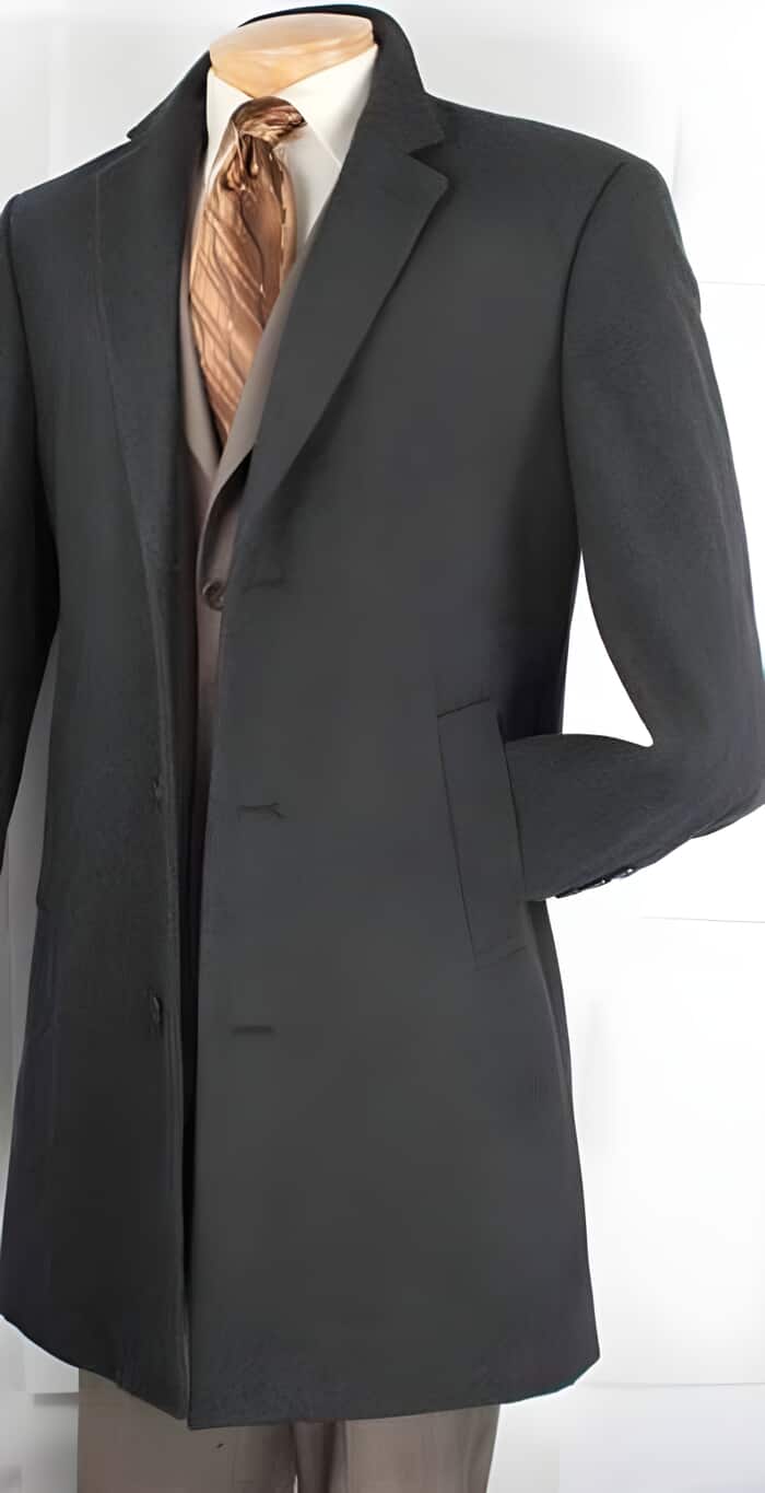 Men's Charcoal Wool Car Coat