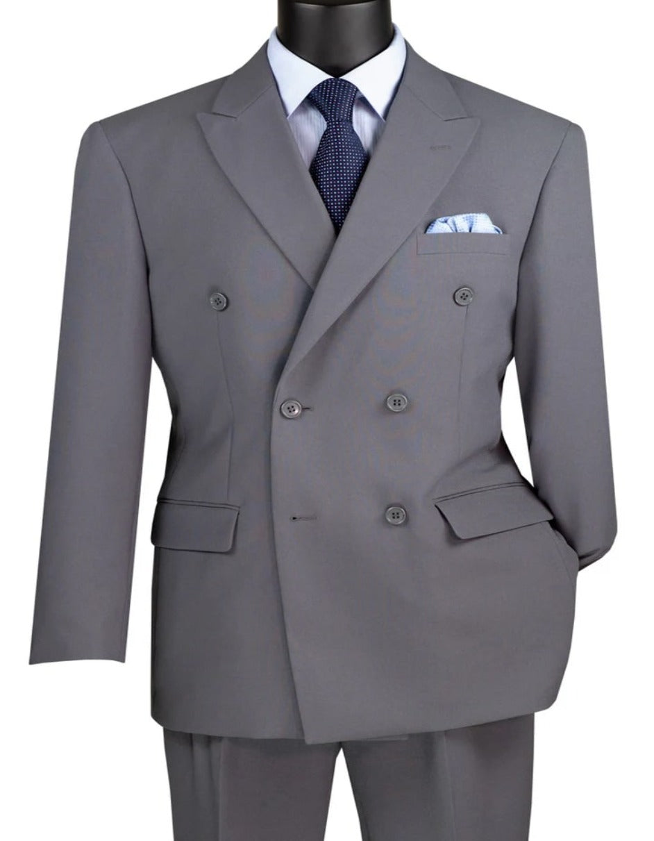 Pleated Grey Poplin Suit with Pleated Pant