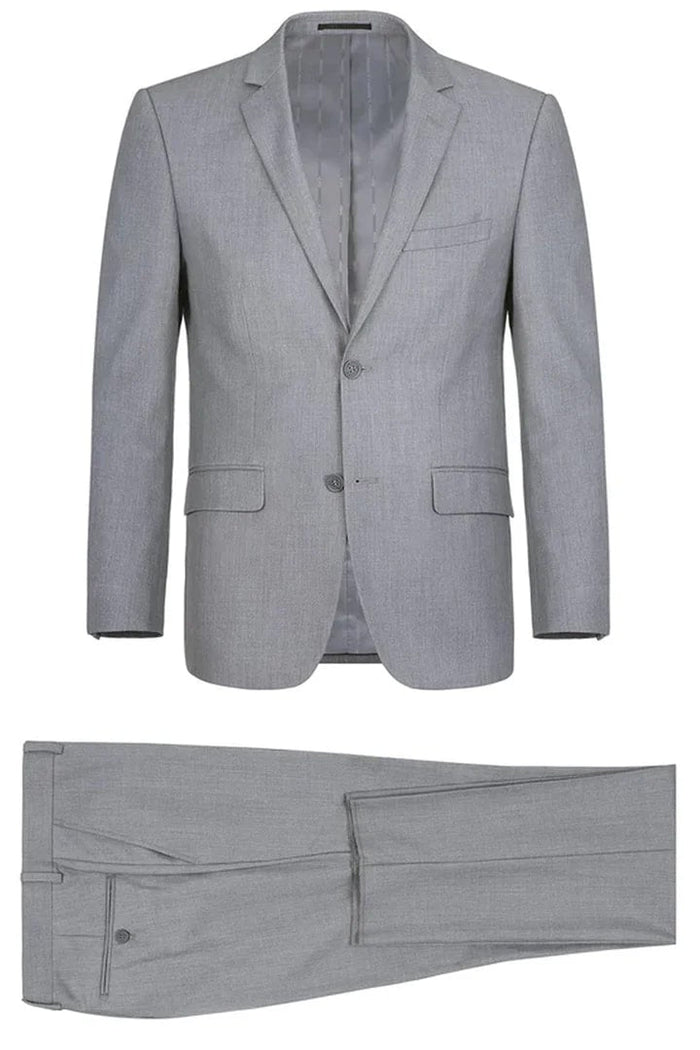 Light Grey Two Button Extra Long Men’s Suit