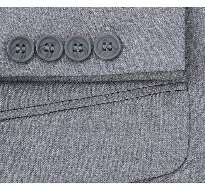 Classic Two Button Light Grey Suit for Men