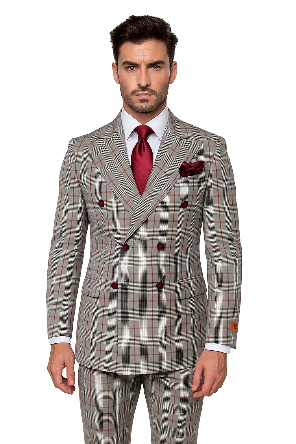 Grey with Red Plaid by Rossiman