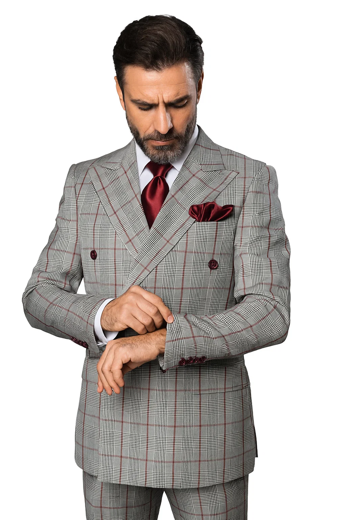 Grey with Red Plaid by Rossiman
