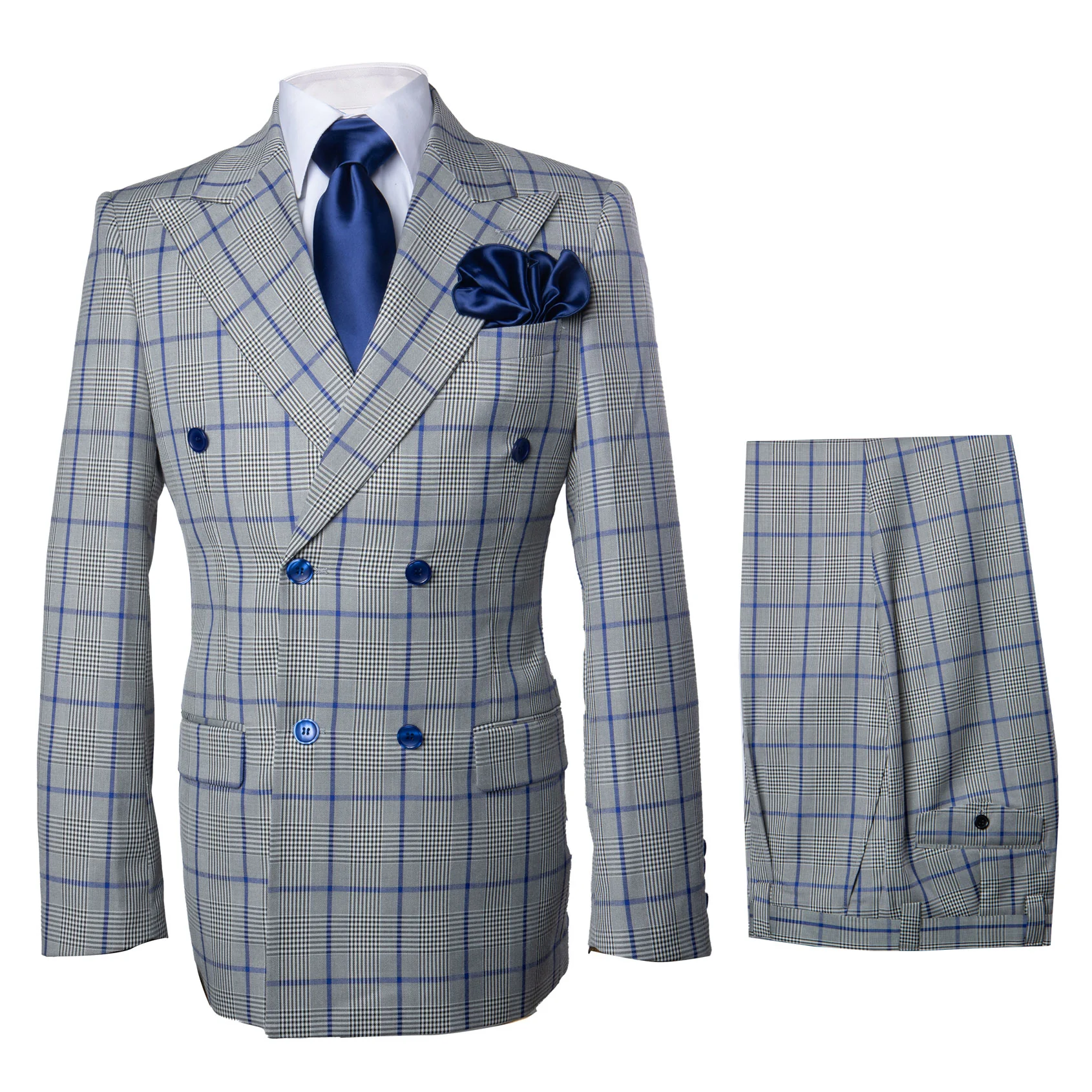 Grey with Blue Plaid by Rossiman