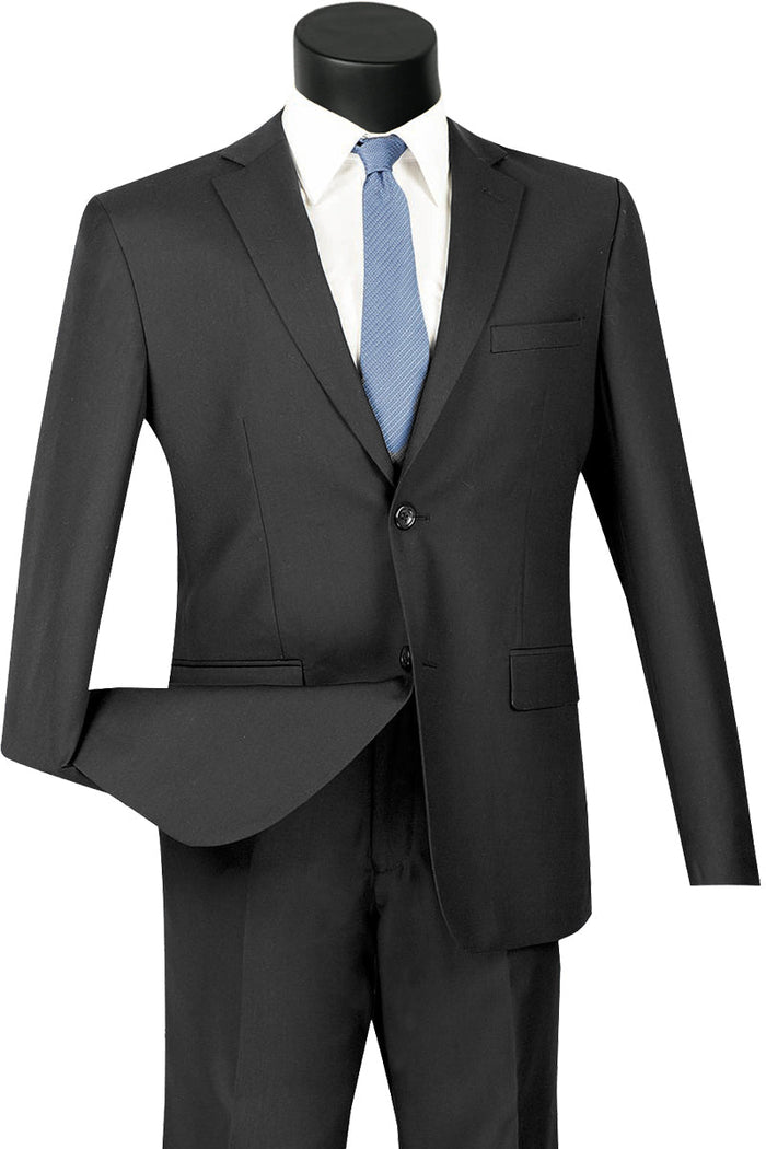 Ultra Slim Wool Feel Suit Black for Men