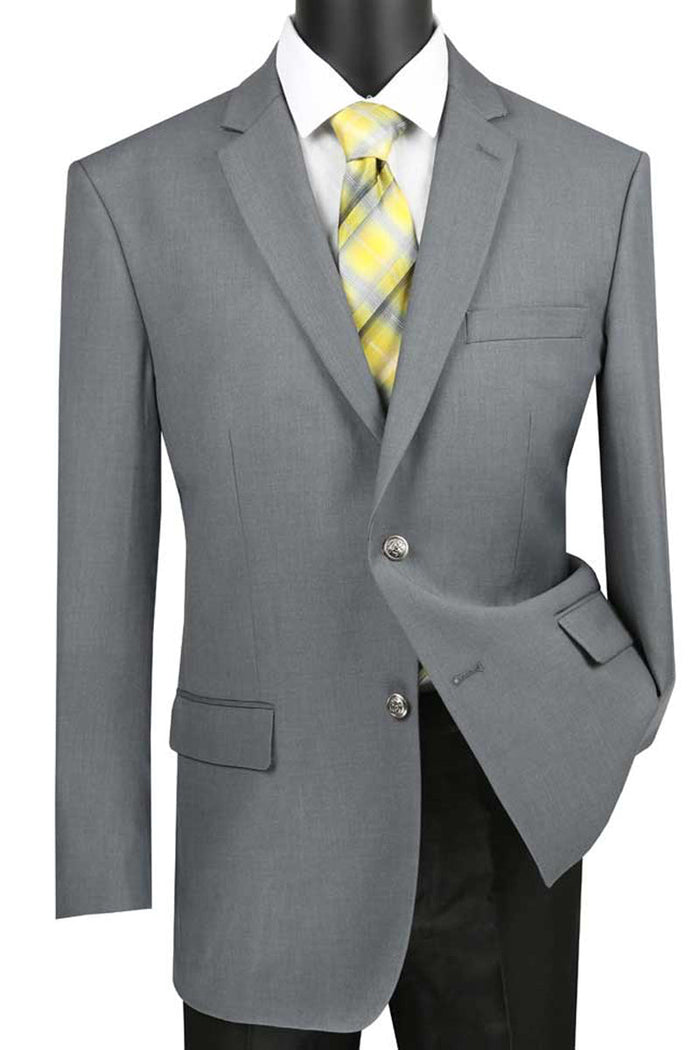 Classic Wool Feel Blazer Sports Coat - Medium Grey