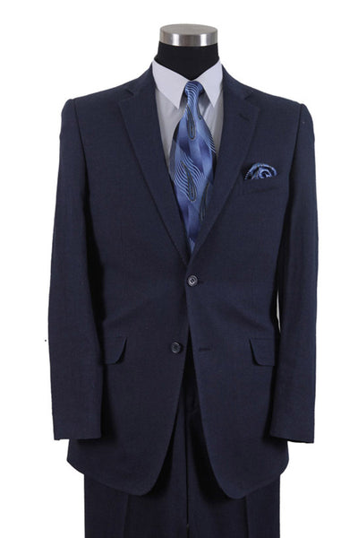Men's 2 Button Linen Suit in Navy