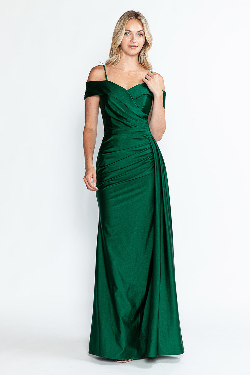 Formal Dress Off The Shoulder Pleated Ruched Prom Gown By Lenovia 5320-New Collection