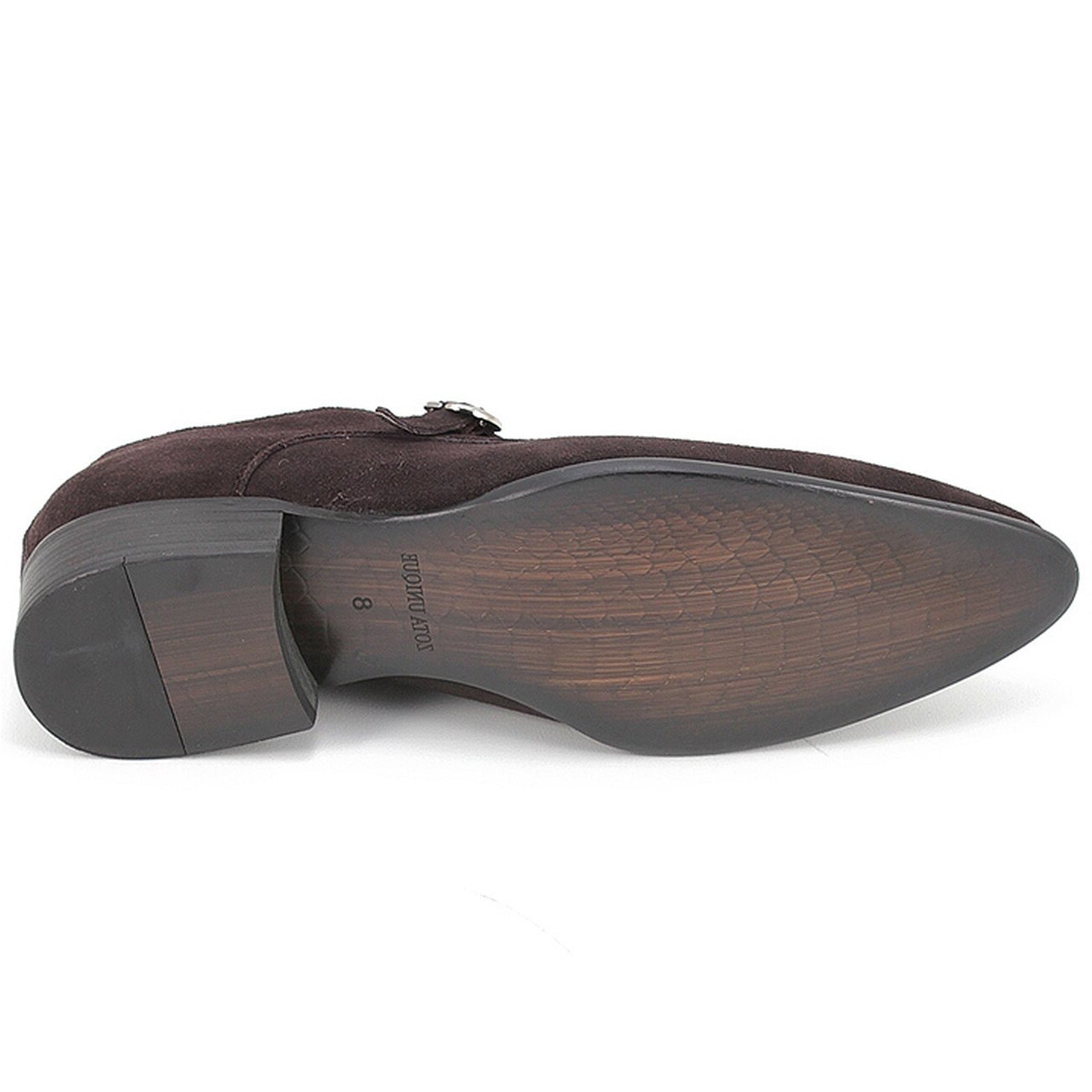 Zota Brown Suede Strap Loafer for Men