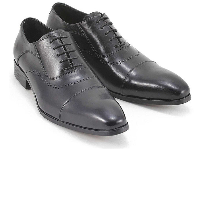 Mens Zota Leather Oxford Lace Up Dress Shoe in Black