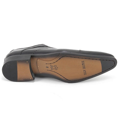 Mens Zota Leather Oxford Lace Up Dress Shoe in Black