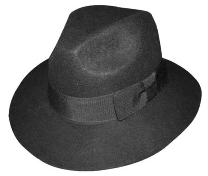New Wool fabric Fedora Trilby Mobster Hat Dark color black