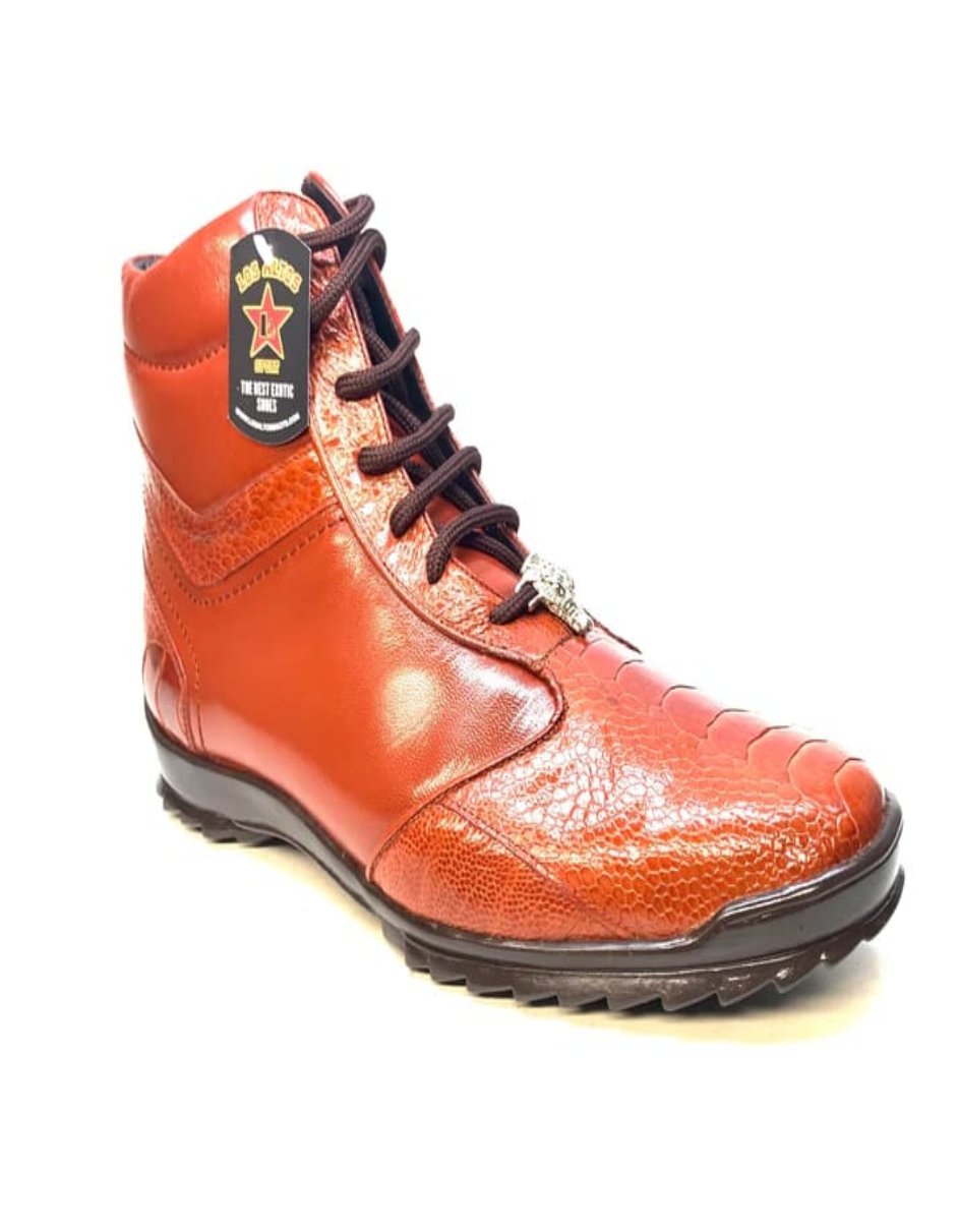 Cognac Ostrich Leg High-Tops by Los Altos