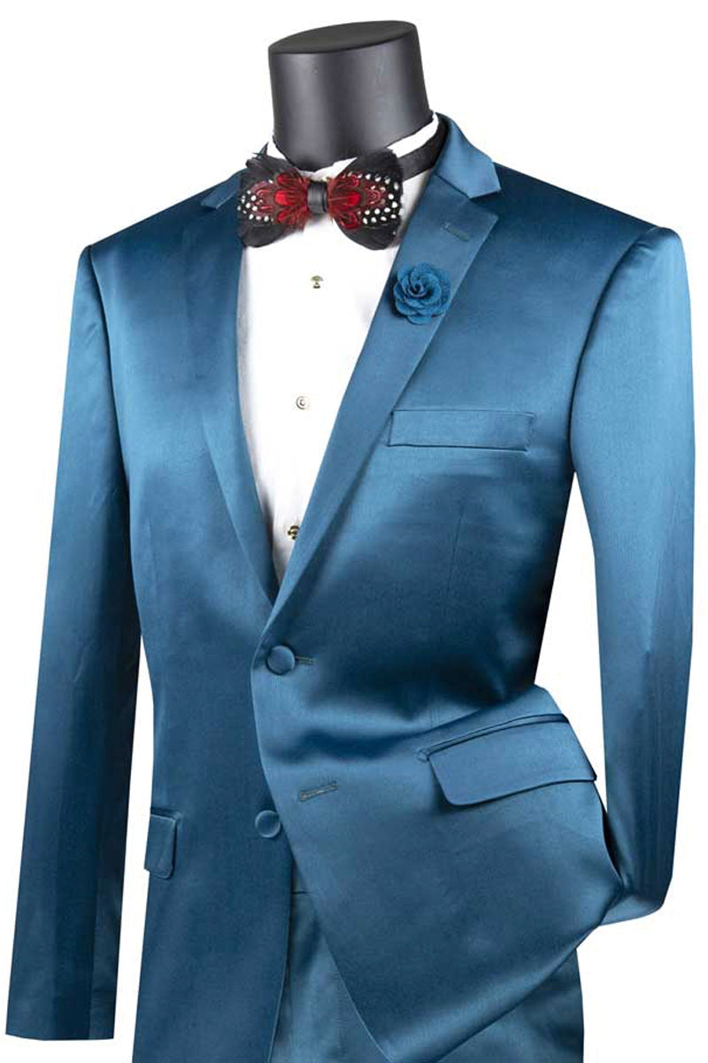 Ultra Slim Stretch Sateen Sharksin Suit - Teal