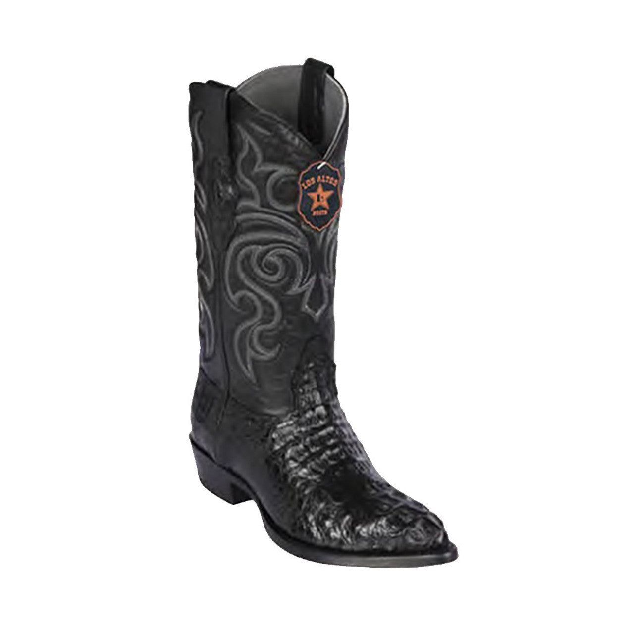 Men's Black Caiman Hornback Boots by Los Altos
