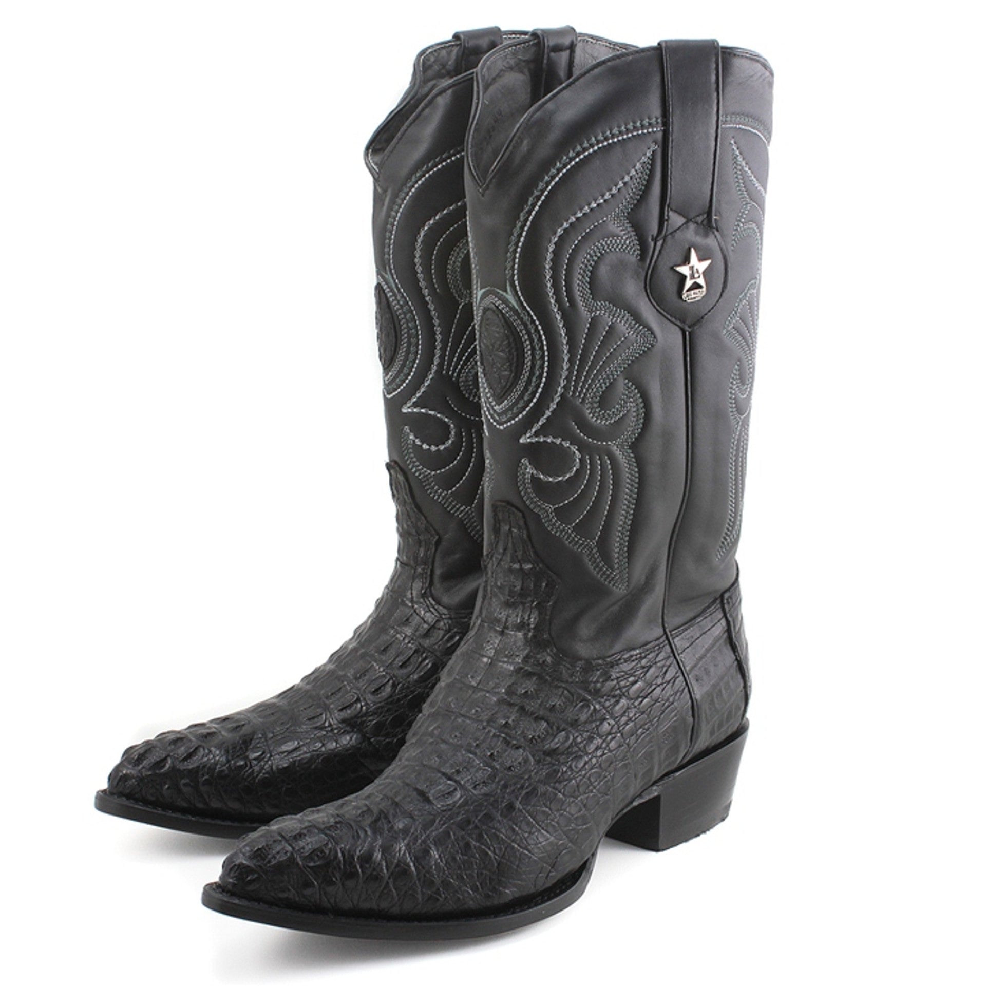 Men's Black Caiman Hornback Boots by Los Altos