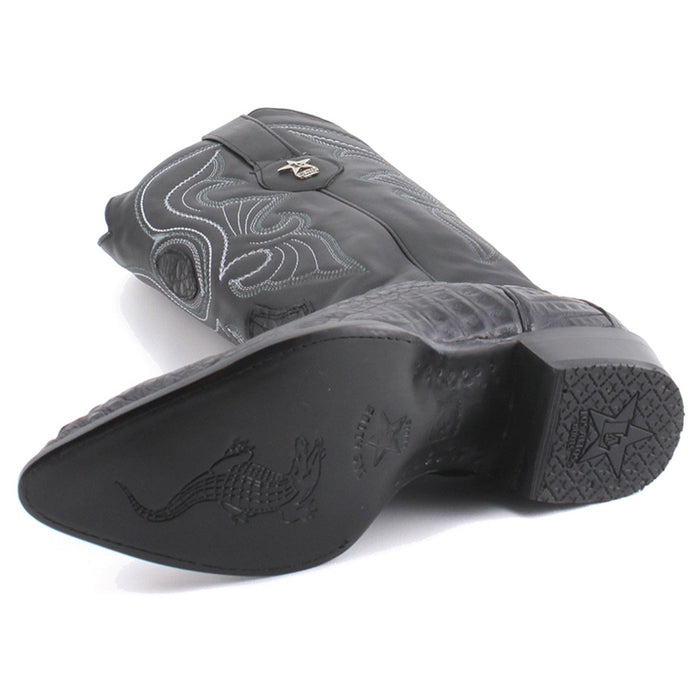 Men's Black Caiman Hornback Boots by Los Altos