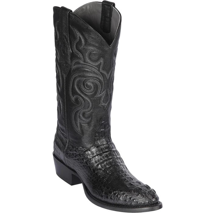 Los Altos Hornback Caiman Cowboy Boots Black