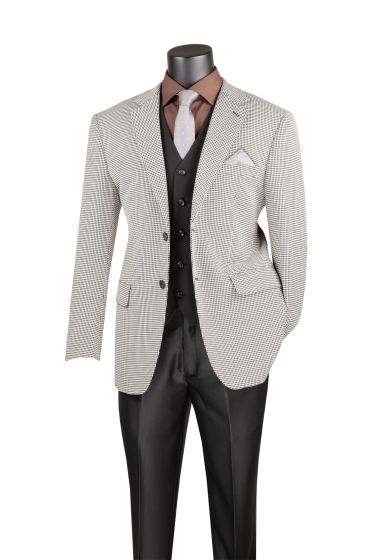 Gray Houndstooth Wool Sport Coat - 1920s-Inspired