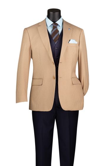 Houndstooth Tan & Beige Vintage Sport Coat