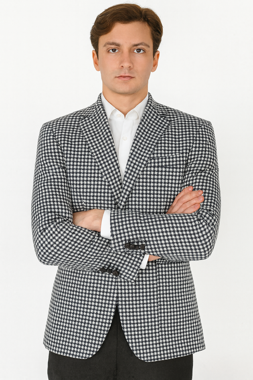 Houndstooth Blazer - Houndstooth Sport Coat - Black and White Checker Jacket