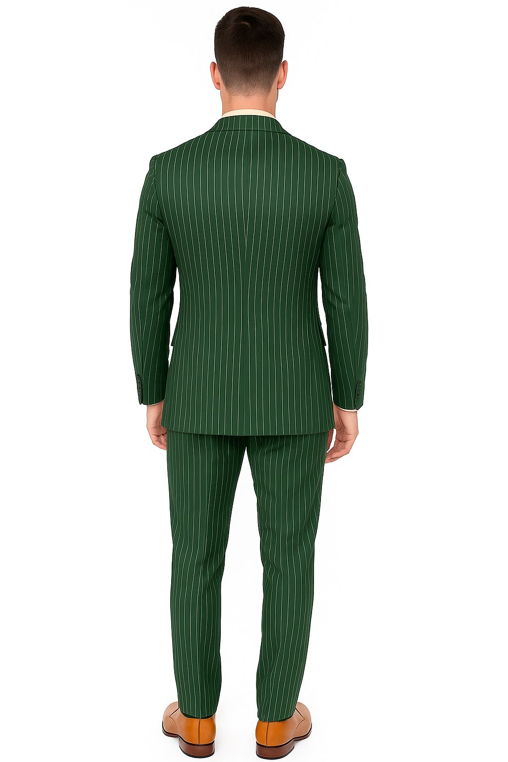Hunter Green 1920s Pinstripe Double-Breasted Suit
