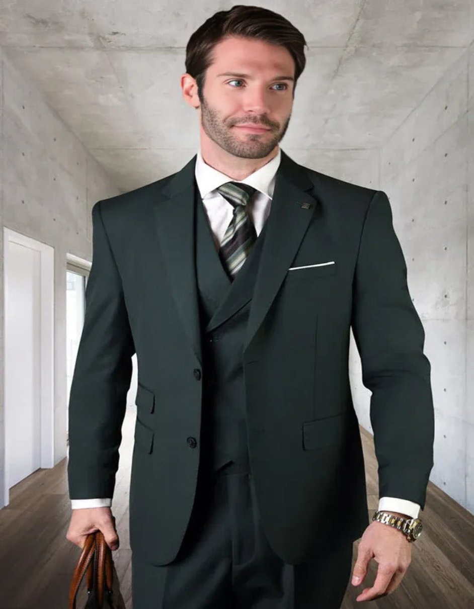 Men's Classic Fit Wool Double Breasted Suit