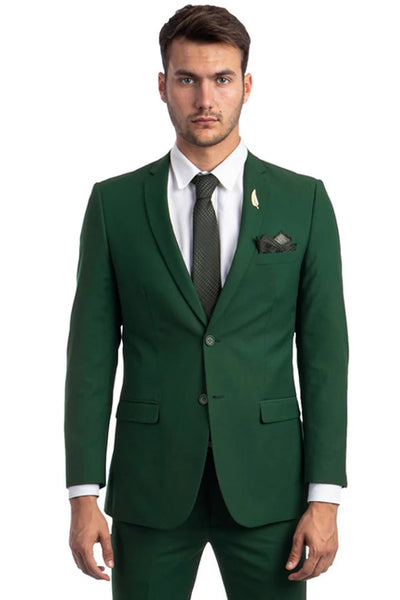 Men's Slim Fit Wedding Hunter Green Suit