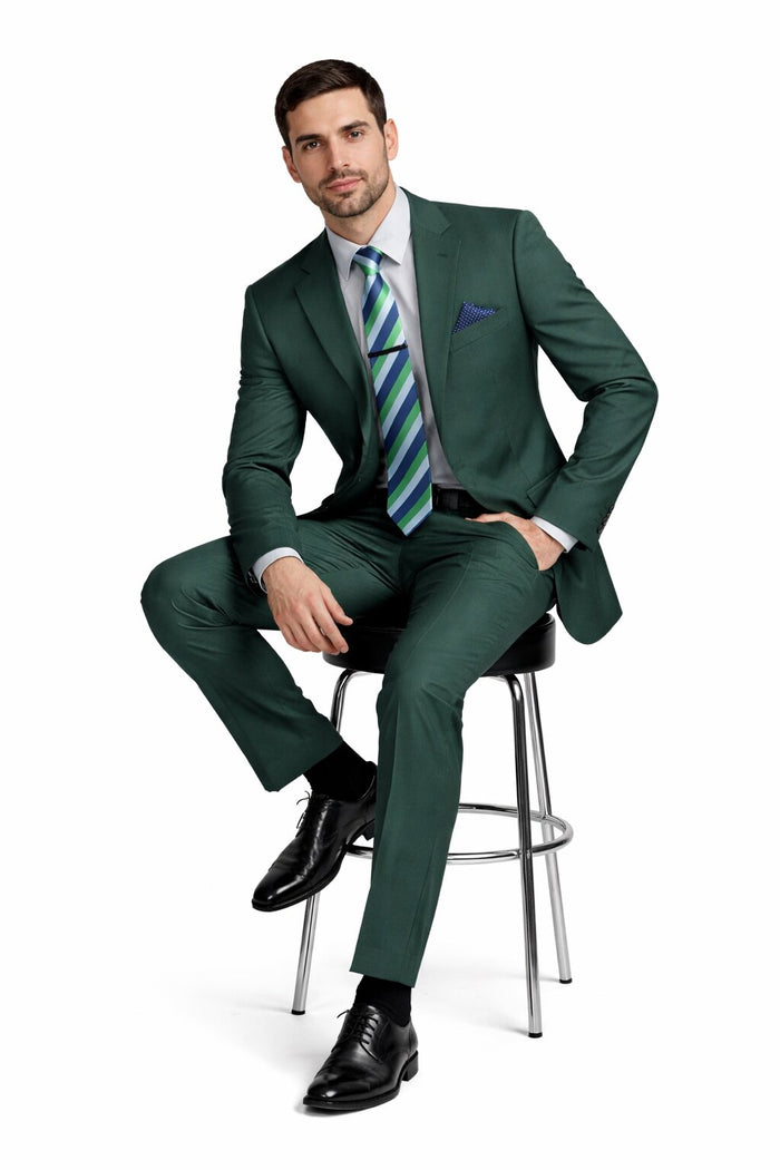 Hunter Green Regular Fit Two Piece Suit