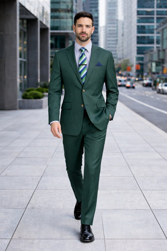 Hunter Green Regular Fit Two Piece Suit