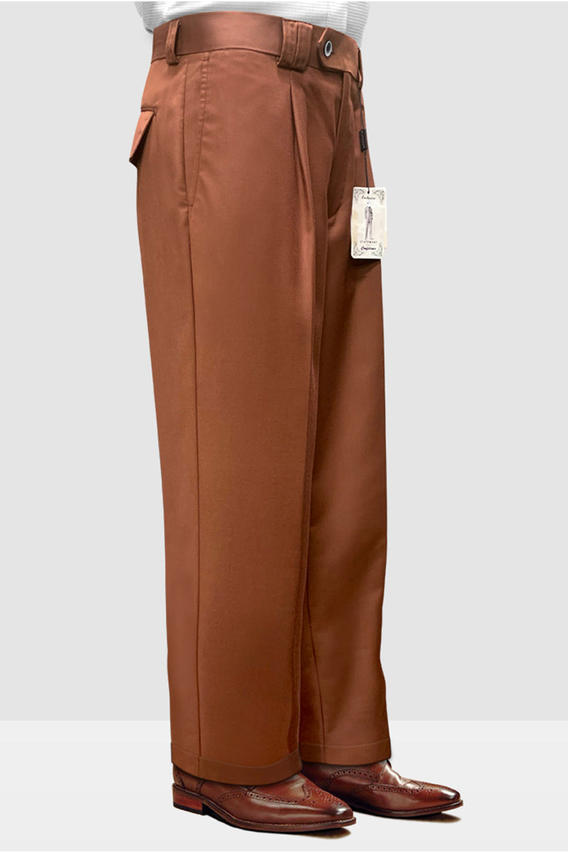 Italian Wool Wide Leg Copper Dress Pants