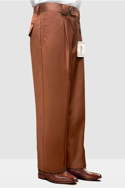 Italian Wool Wide Leg Copper Dress Pants