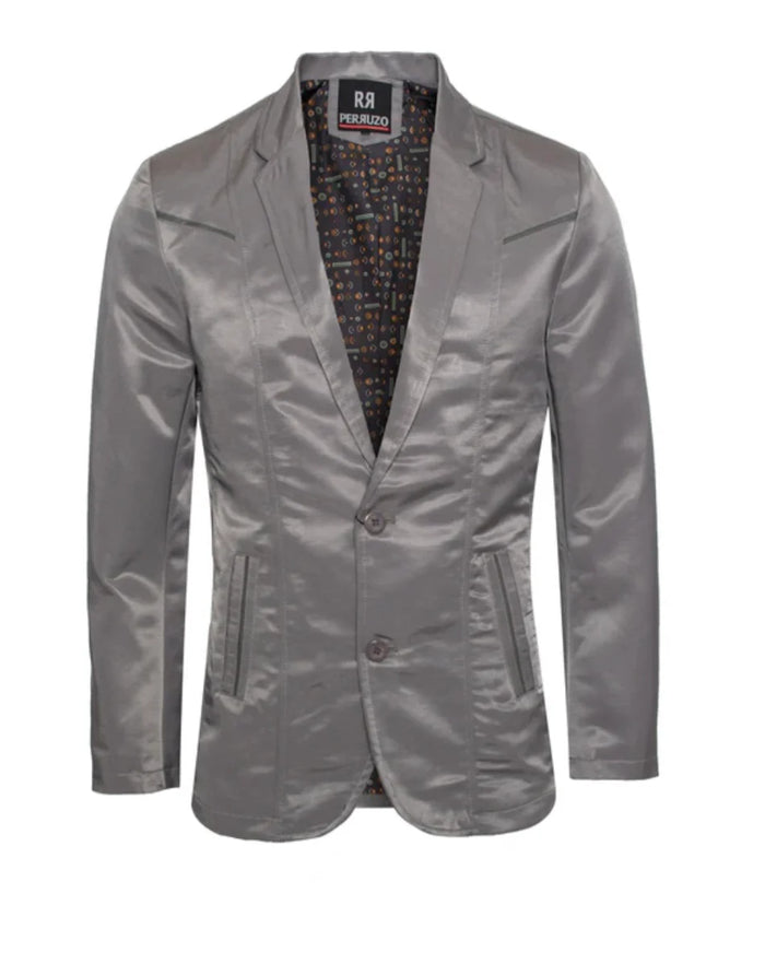 Men's Western Grey Blazer Slim Fit Steel Gray Sport Coat for Weddings, Business & Formal Events