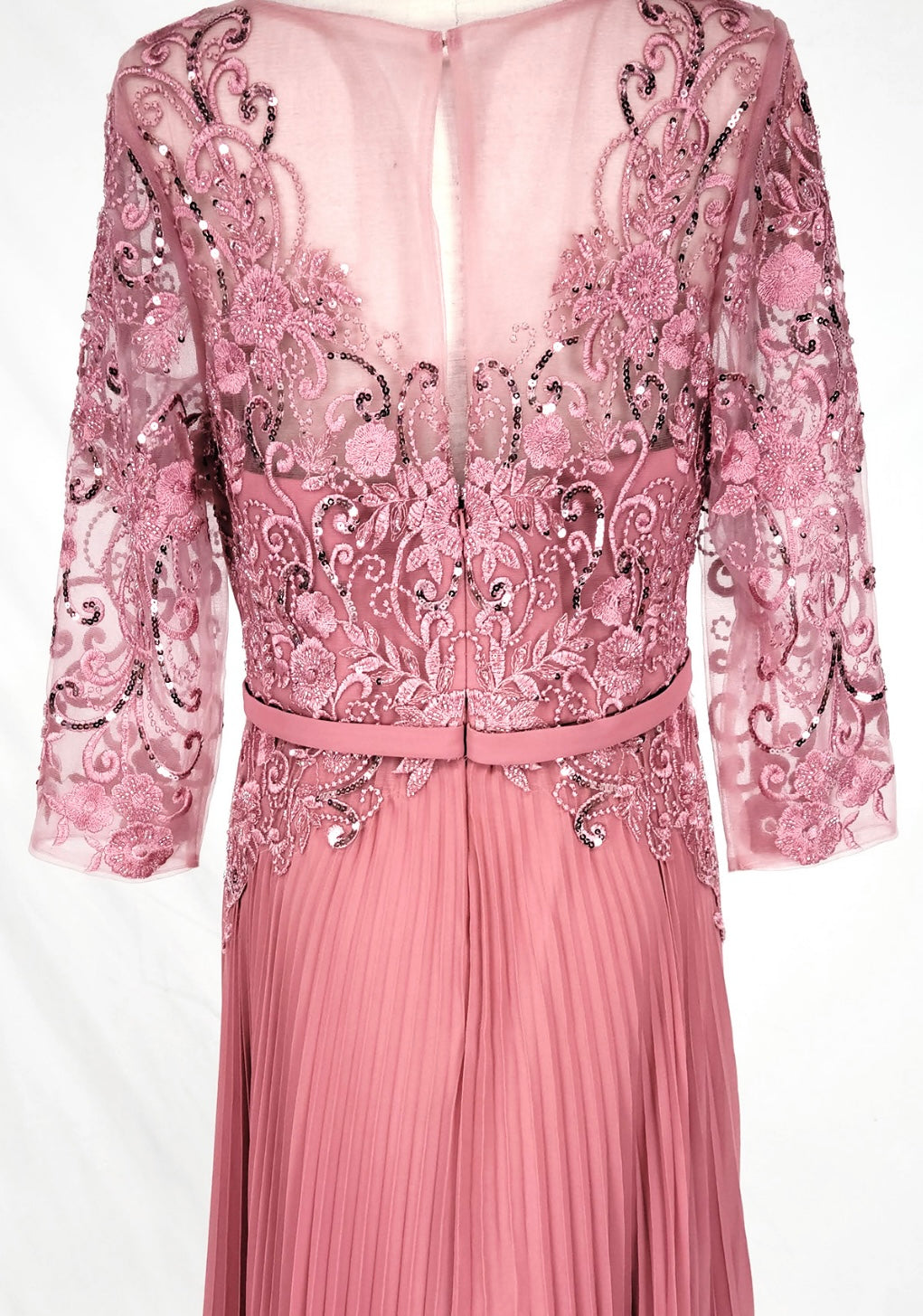 Chicas YG5038 Printed Bridal Rose Floral Floor-Length Sequin Chiffon Dress