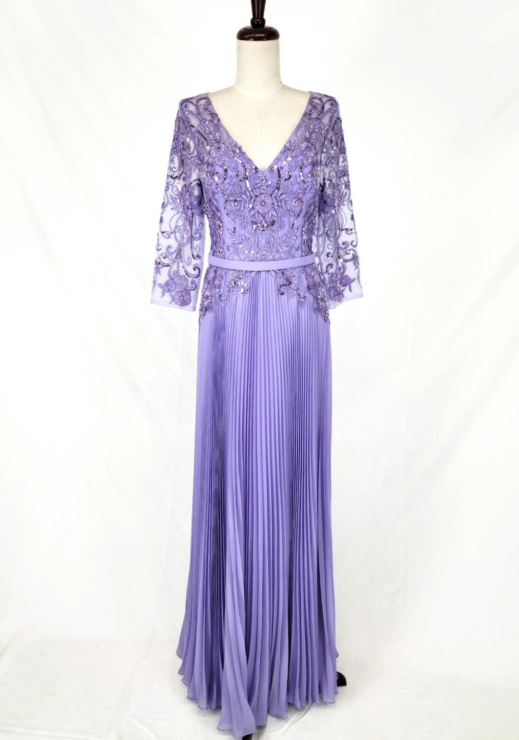 Chicas YG5038 Printed Bridal Rose Floral Floor-Length Sequin Chiffon Dress