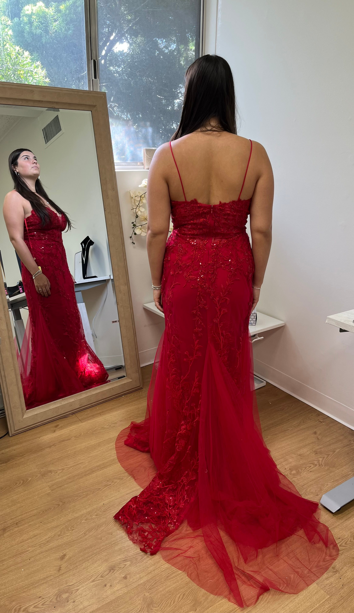 May Queen MQ2030 Sleeveless Sheer V-Neck Prom Dress