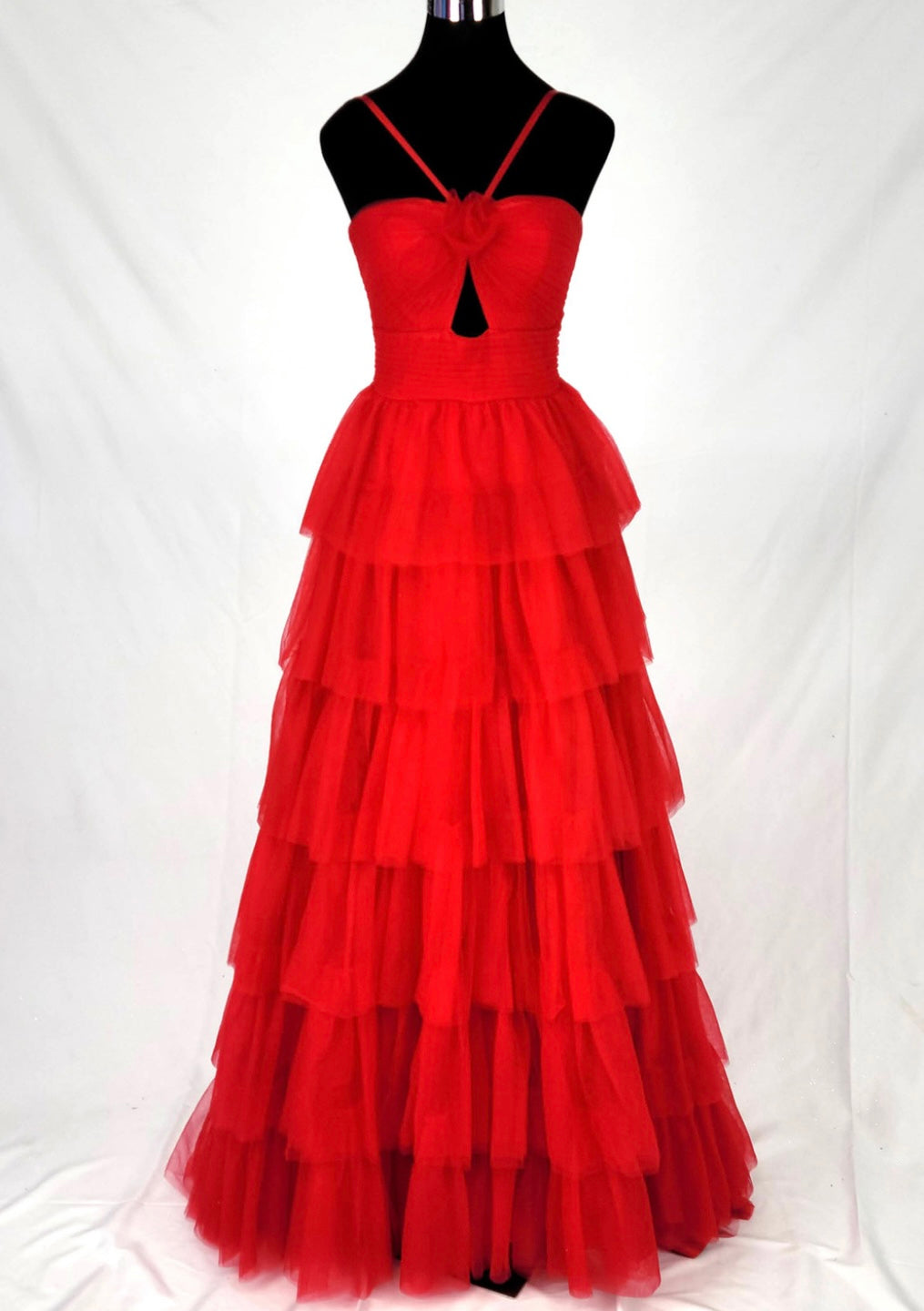 Chicas C837 Romantic Printed Evening Black Sweetheart Floral Tulle Dress